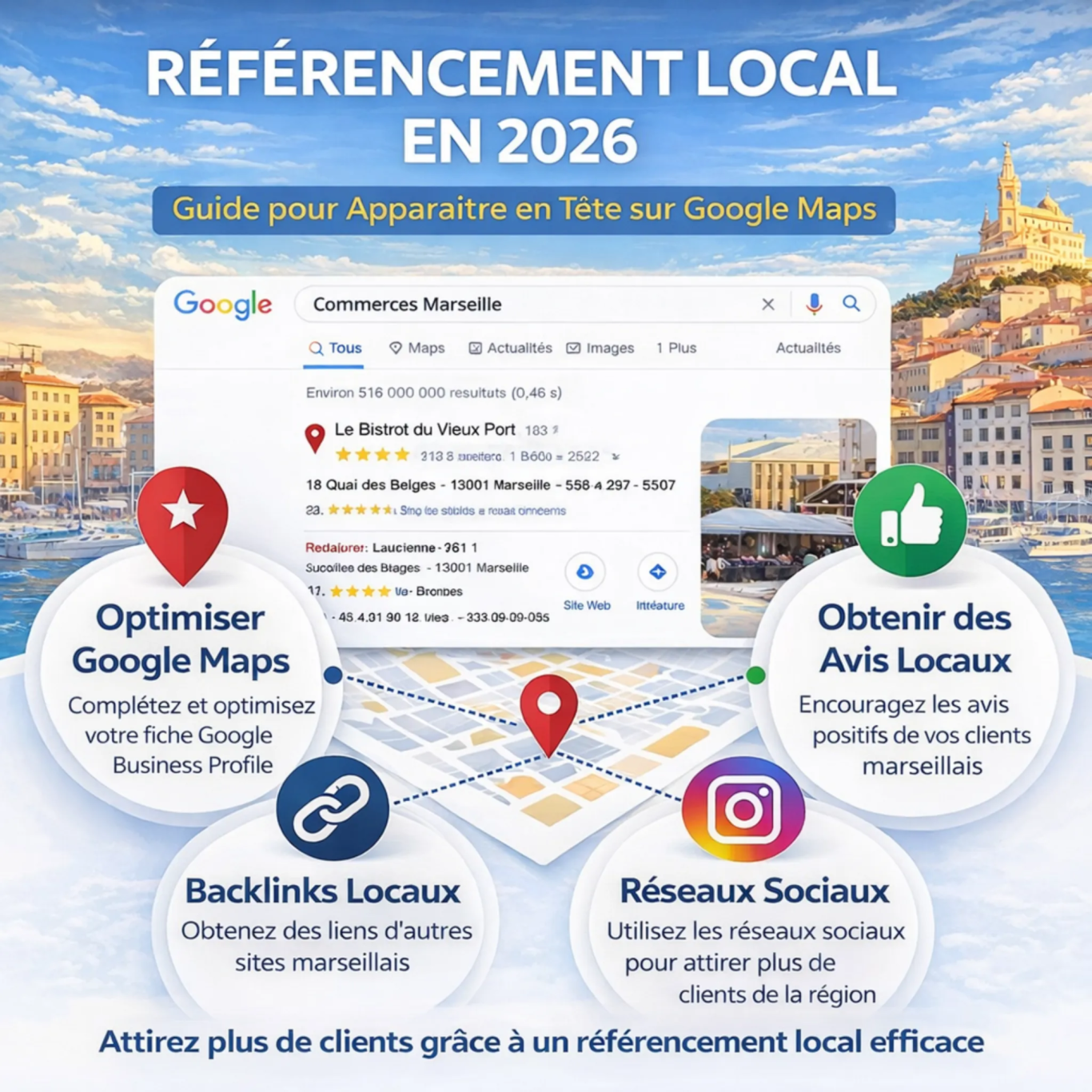 infographie referencement local 2026 google maps marseille seo local strategie Infographie référencement local 2026 : apparaître sur Google Maps à Marseille